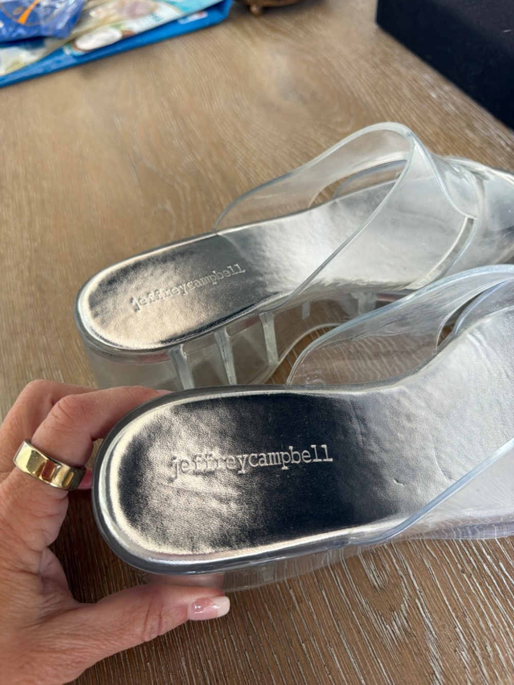 Jeffrey Campbell clear slides size 9 - Picture 9 of 9